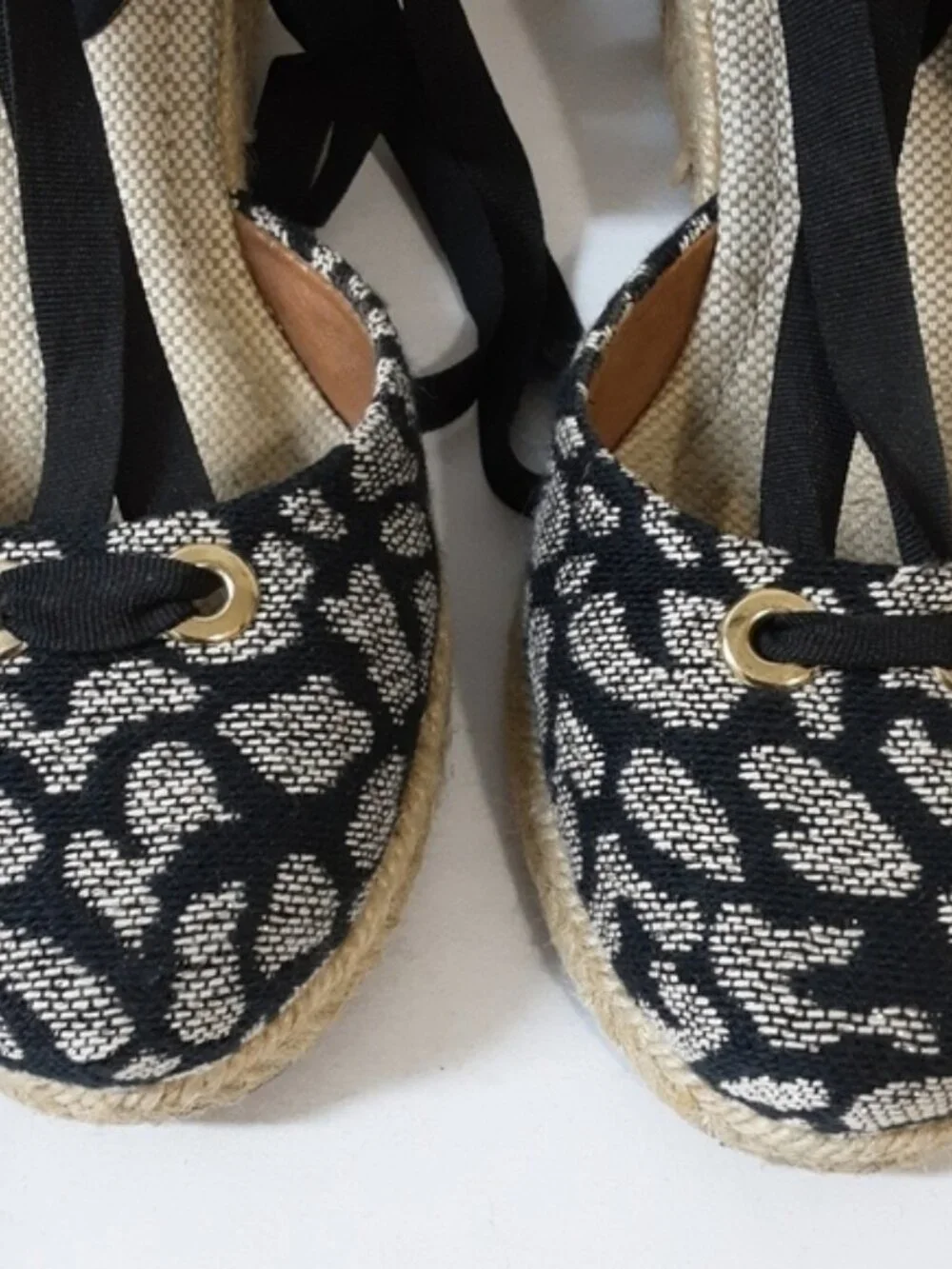 Santa Lolla women espadrille 6 animals printed metallic black boho vacation Y2K